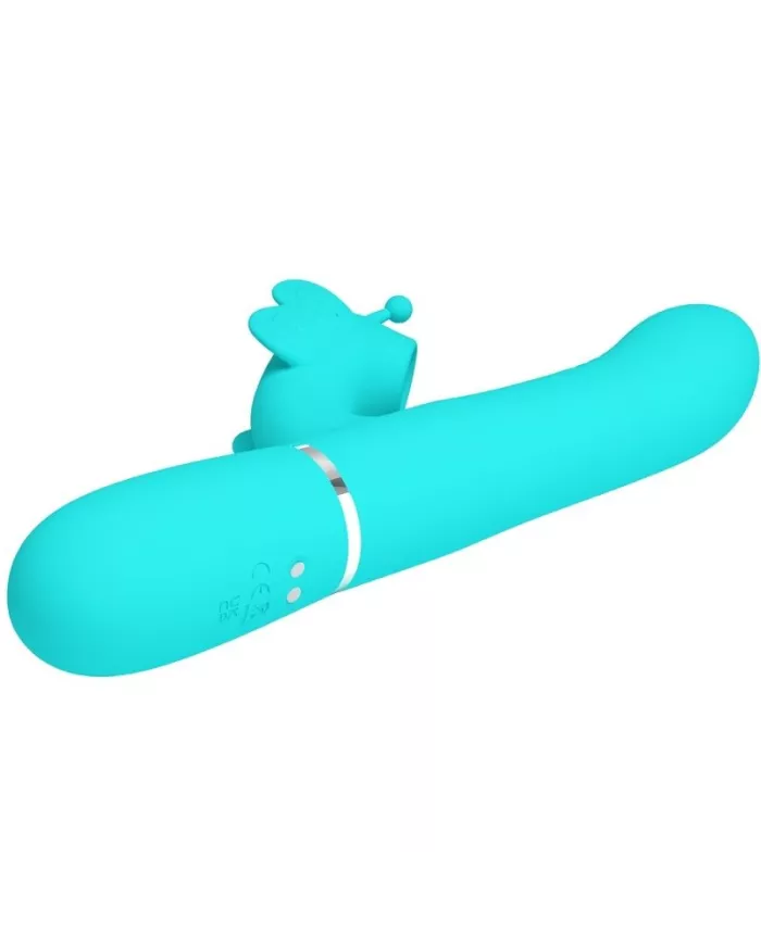 PRETTY LOVE - VIBRATEUR MULTIFONCTION LAPIN 4 EN 1 PAPILLON AQUA VERT