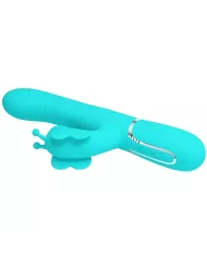 PRETTY LOVE - VIBRATEUR MULTIFONCTION LAPIN 4 EN 1 PAPILLON AQUA VERT