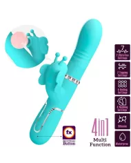 PRETTY LOVE - VIBRATEUR MULTIFONCTION LAPIN 4 EN 1 PAPILLON AQUA VERT