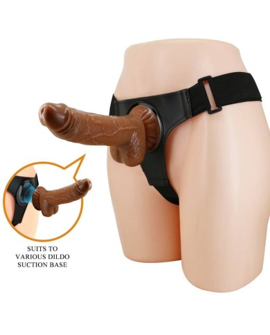 PRETTY LOVE - SLIP HARNAIS HARNAIS UNIVERSEL AVEC GODE MICHEAL 20 CM NOIR