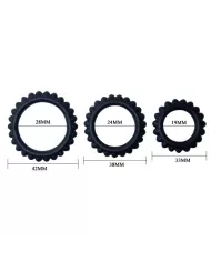 BAILE - TITAN SET 3 PCS COCK RING NOIR 2.8 + 2.4 + 1.9 CM BAILE - TITAN SET 3 PCS COCK RING NOIR 2.8 + 2.4 + 1.9 CM