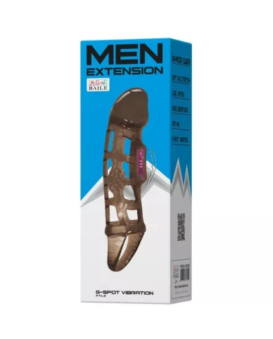 BAILE - MANCHON DEXTENSION DE PÉNIS DE AVEC VIBRATION ET SANGLE 13.5 CM