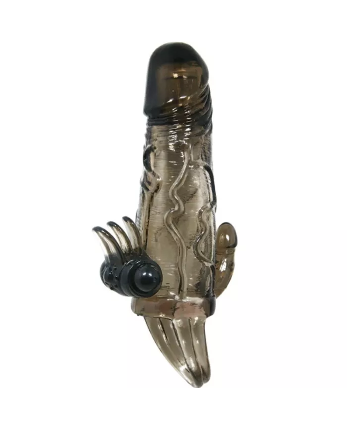 BAILE - COUVRE-PÉNIS BRAVE MAN AVEC STIMULATION CLITO ET ANAL DOUBLE BULLET NOIR 16.5 CM BAILE - COUVRE-PÉNIS BRAVE MAN AVEC STIMULATION CLITO ET ANAL DOUBLE BULLET NOIR 16.5 CM