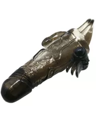 BAILE - COUVRE-PÉNIS BRAVE MAN AVEC STIMULATION CLITO ET ANAL DOUBLE BULLET NOIR 16.5 CM BAILE - COUVRE-PÉNIS BRAVE MAN AVEC STIMULATION CLITO ET ANAL DOUBLE BULLET NOIR 16.5 CM