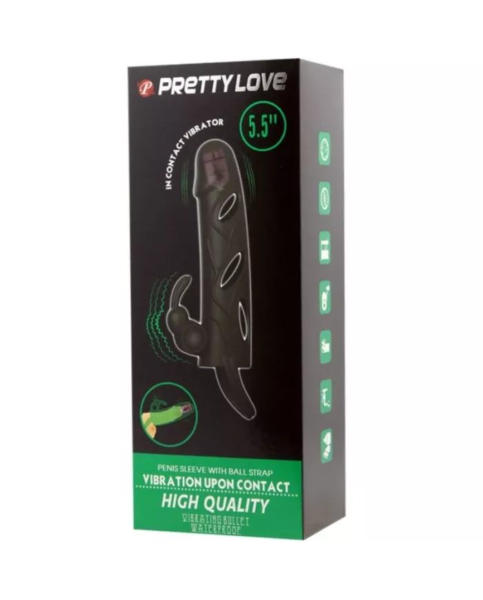 PRETTY LOVE - HOUSSE EN SILICONE AVEC VIBRATION 14 CM 2.0