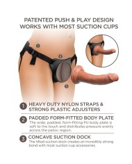 KING COCK - ELITE HARNAIS RÉGLABLE CONFORTABLE AVEC GODE 17.8 CM