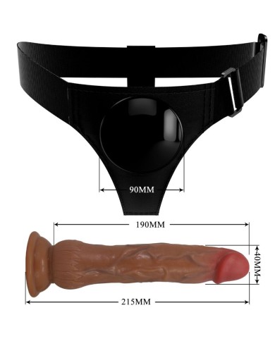 PRETTY LOVE - CULOTTE HARNAIS UNIVERSELLE KYTON AVEC GODE SQUIRTING 19 CM MULATO