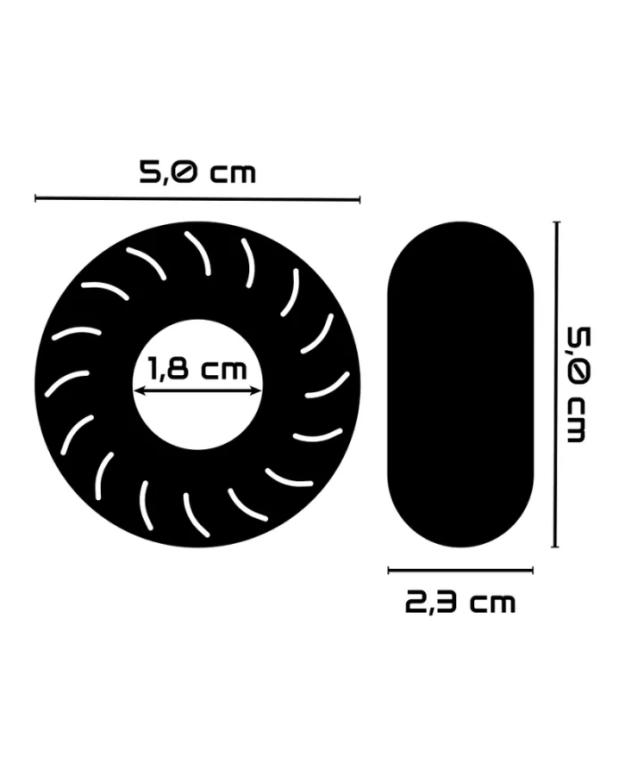 POWERING - ANNEAU PÉNIS SUPER FLEXIBLE ET RÉSISTANT 5CM PR08 NOIR