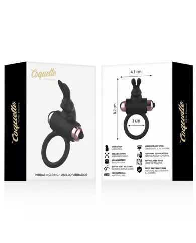 COQUETTE CHIC DESIRE - COCKRING AVEC VIBRATEUR NOIR/ OR