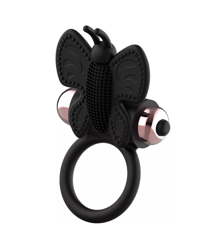 COQUETTE CHIC DESIRE - COCKRING PAPILLON AVEC VIBRATEUR NOIR/ OR COQUETTE CHIC DESIRE - COCKRING PAPILLON AVEC VIBRATEUR NOIR/ OR