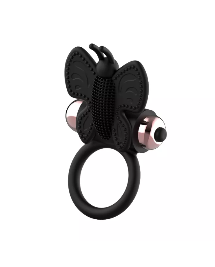 COQUETTE CHIC DESIRE - COCKRING PAPILLON AVEC VIBRATEUR NOIR/ OR COQUETTE CHIC DESIRE - COCKRING PAPILLON AVEC VIBRATEUR NOIR/ OR