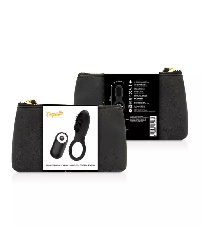 COQUETTE CHIC DESIRE - COCKRING TÉLÉCOMMANDE RECHARGEABLE NOIR/ OR