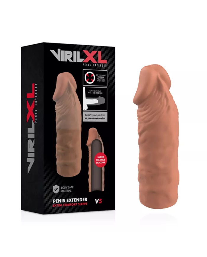 VIRILXL - EXTENSION DE PÉNIS MARRON EN SILICONE LIQUIDE V5 VIRILXL - EXTENSION DE PÉNIS MARRON EN SILICONE LIQUIDE V5