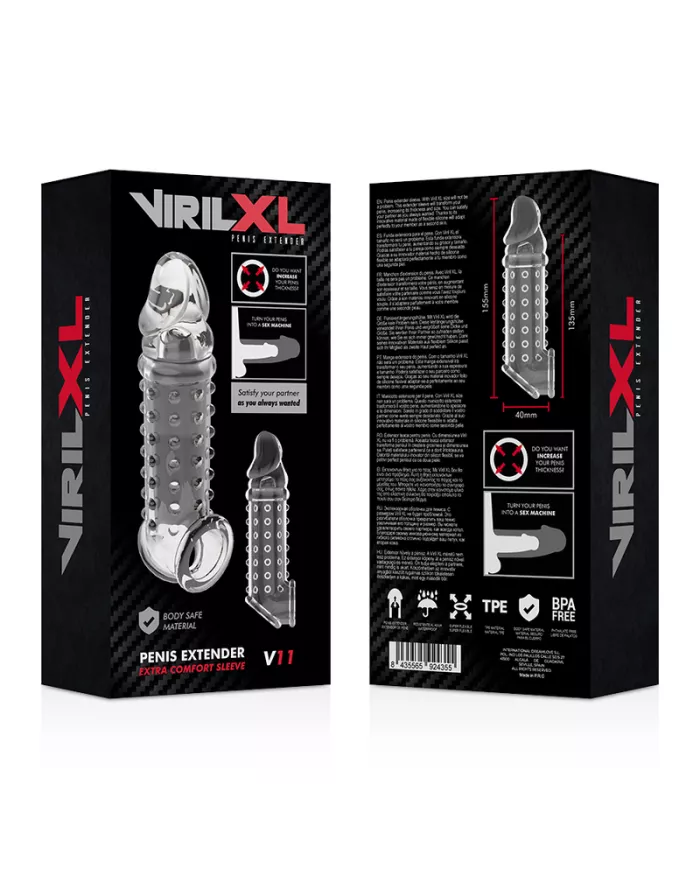 VIRILXL - EXTENSION DE PÉNIS ET GAINE V11 TRANSPARENTE VIRILXL - EXTENSION DE PÉNIS ET GAINE V11 TRANSPARENTE