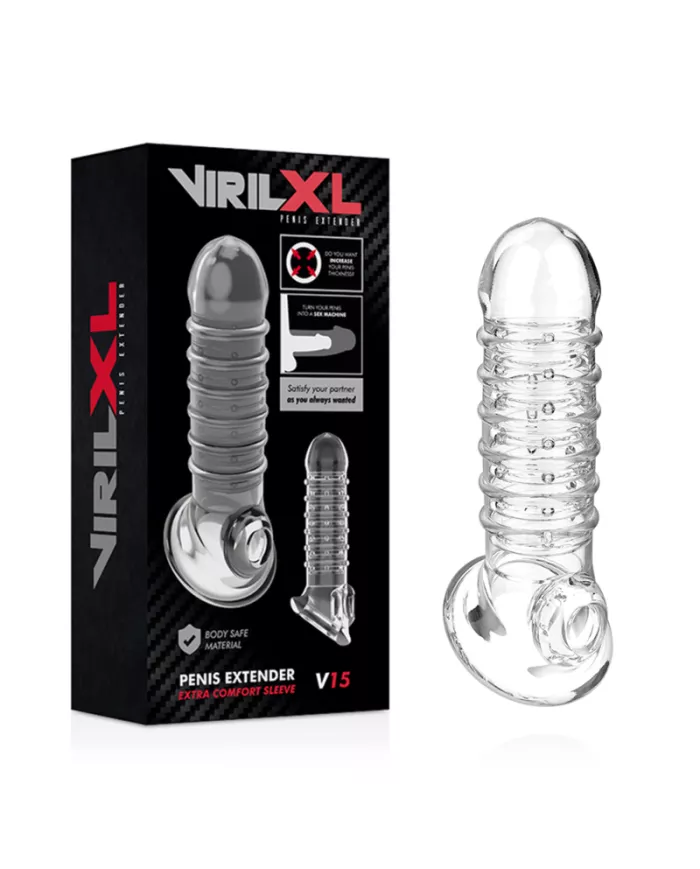 VIRILXL - EXTENSION DE PÉNIS ET GAINE V15 TRANSPARENTE VIRILXL - EXTENSION DE PÉNIS ET GAINE V15 TRANSPARENTE