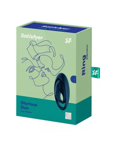 SATISFYER - VIBRATEUR  ANNEAU GLORIOUS DUO BLEU
