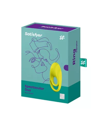SATISFYER - VIBRATEUR  ANNEAU SPECTACULAIRE DUO JAUNE