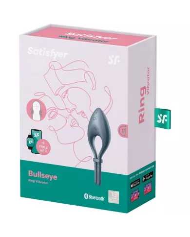 SATISFYER - APPLICATION BULLSEYE RING VIBRATOR GRIS
