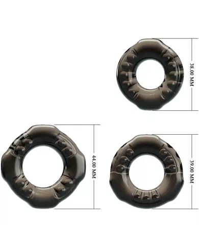 BAILE - COCK RINGS YVONNE ENSEMBLE 3 ANNEAUX PÉNIS