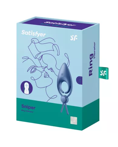 SATISFYER - VIBRATEUR  ANNEAU SNIPER BLEU