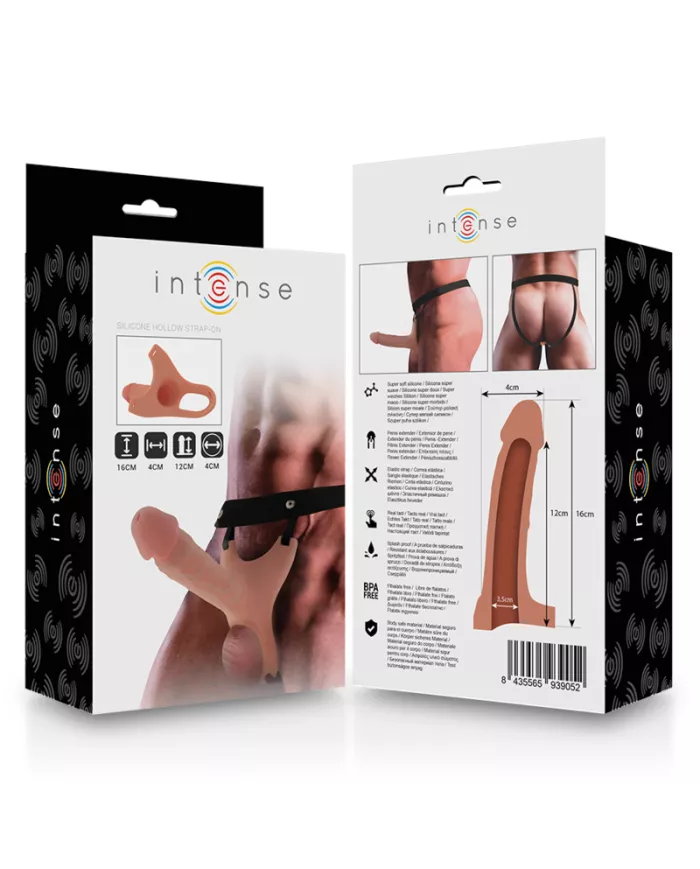 INTENSE - HARNAIS CREUX AVEC GODE EN SILICONE 16 X 3,5 CM