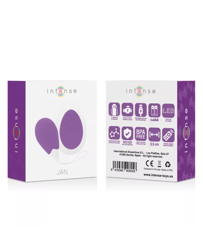 INTENSE - OEUF VIBRANT TÉLÉCOMMANDE JAN LILAS INTENSE - OEUF VIBRANT TÉLÉCOMMANDE JAN LILAS