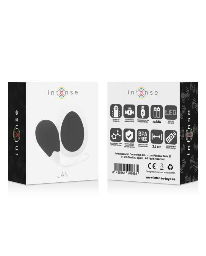 INTENSE - OEUF VIBRANT JAN TÉLÉCOMMANDE NOIR