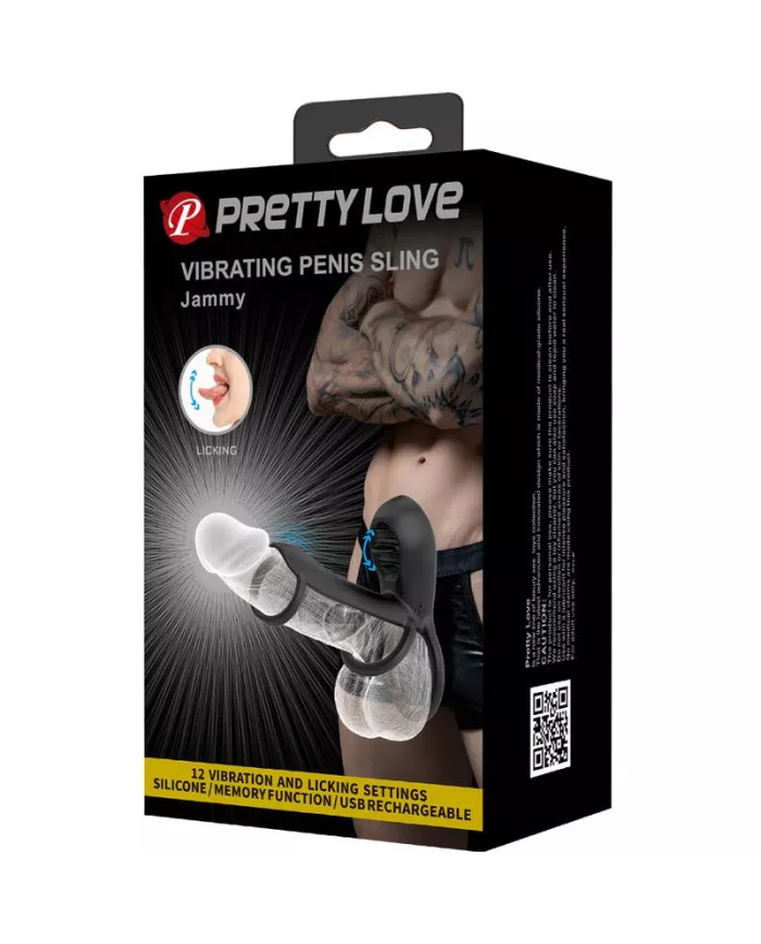 PRETTY LOVE - GAINE PÉNIS JAMMY 12 VIBRATIONS AVEC LANGUE EN SILICONE RECHARGEABLE PRETTY LOVE - GAINE PÉNIS JAMMY 12 VIBRATIONS AVEC LANGUE EN SILICONE RECHARGEABLE