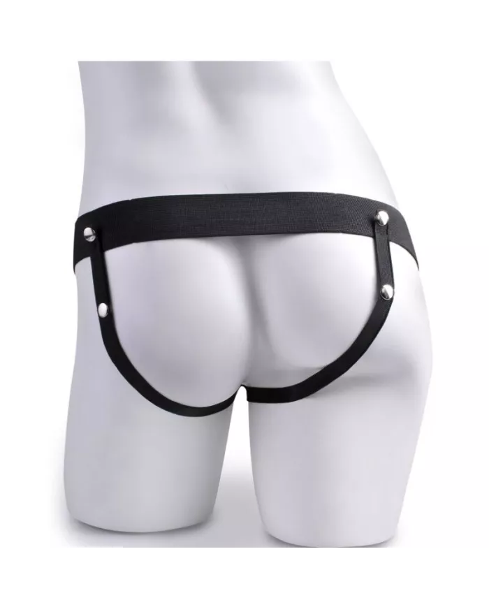 FETISH FANTASY SERIES - HARNAIS RÉGLABLE TÉLÉCOMMANDE PÉNIS RÉALISTE AVEC TESTICULES RECHARGEABLES ET VIBRATEUR 15 CM