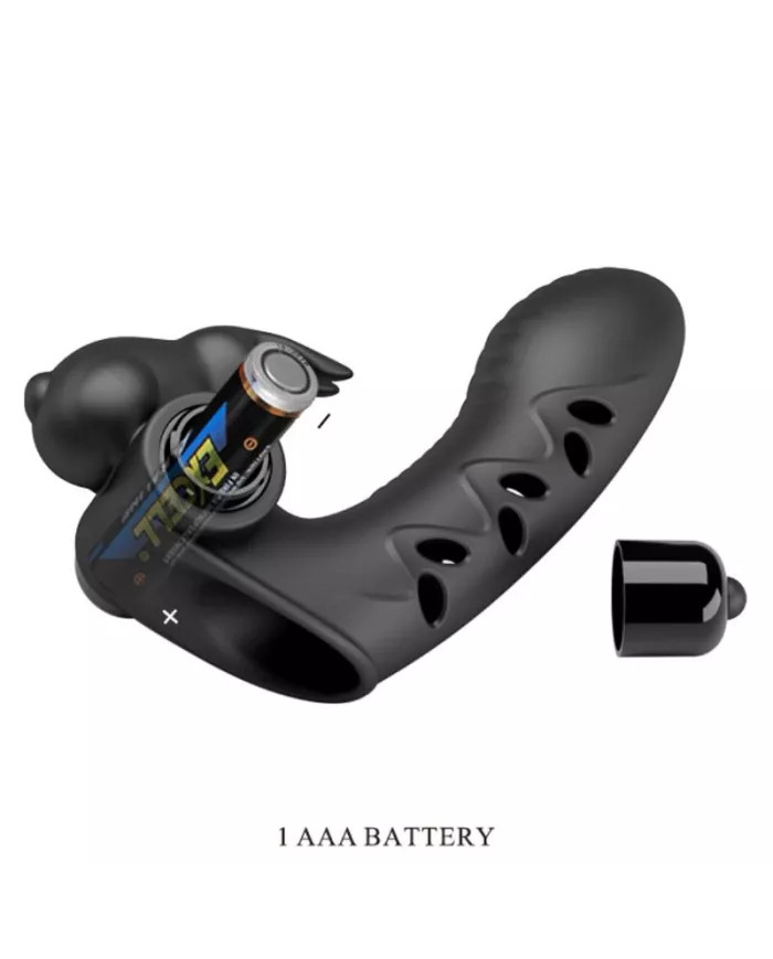 PRETTY LOVE - COUVERCLE DE DOIGT VIBRATEUR LAPIN NOIR VANCE