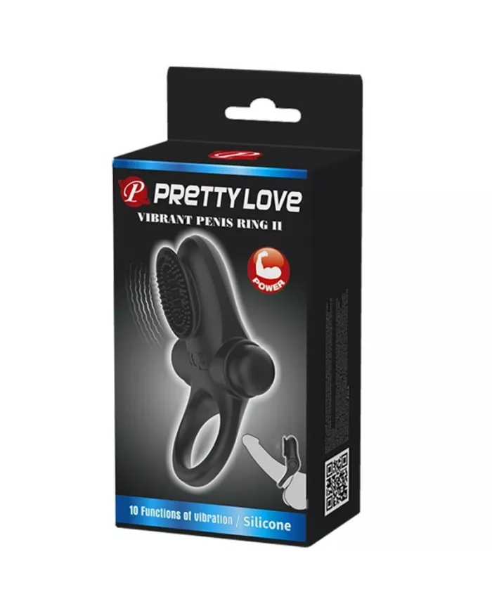 PRETTY LOVE - VIBRATOR RING II POUR LE PÉNIS NOIR PRETTY LOVE - VIBRATOR RING II POUR LE PÉNIS NOIR