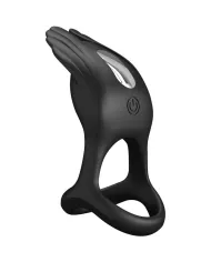 PRETTY LOVE - SILAS ANNEAU PÉNIS VIBRANT 7 VIBRATIONS SILICONE NOIR