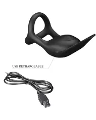 PRETTY LOVE - SILAS ANNEAU PÉNIS VIBRANT 7 VIBRATIONS SILICONE NOIR