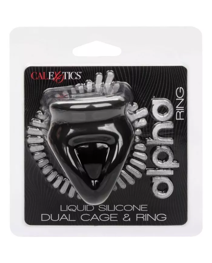 CALEXOTICS - ALPHA BAGUE DUAL CAGE NOIR CALEXOTICS - ALPHA BAGUE DUAL CAGE NOIR