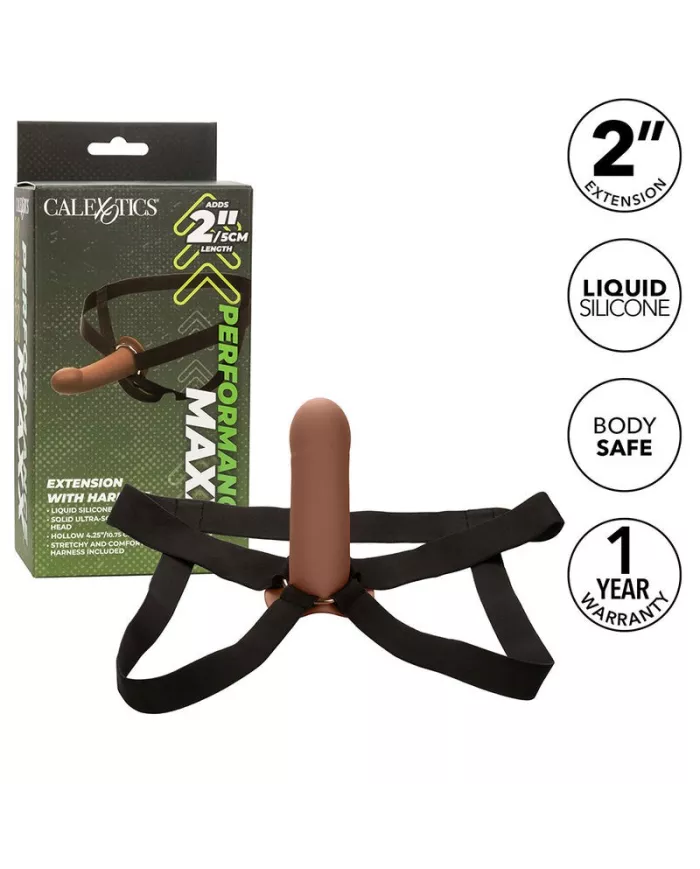 CALEXOTICS - EXTENSION PERFORMANCE MAXX AVEC HARNAIS PEAU BRUN CALEXOTICS - EXTENSION PERFORMANCE MAXX AVEC HARNAIS PEAU BRUN