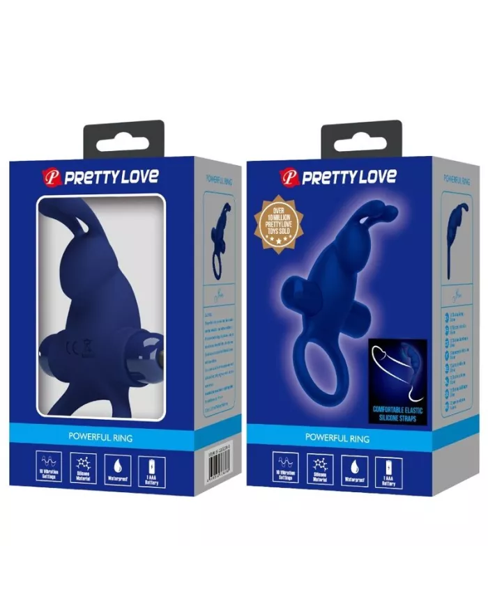 PRETTY LOVE - JIRO BAGUE LAPIN AVEC VIBRATION BLEU PRETTY LOVE - JIRO BAGUE LAPIN AVEC VIBRATION BLEU