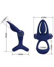 PRETTY LOVE - MAT DOUBLE ANNEAU AVEC VIBRATION & STIMULATEUR BLEU PRETTY LOVE - MAT DOUBLE ANNEAU AVEC VIBRATION & STIMULATEUR BLEU