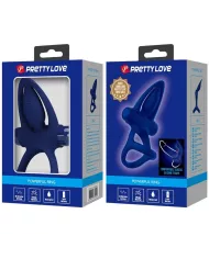 PRETTY LOVE - MAT DOUBLE ANNEAU AVEC VIBRATION & STIMULATEUR BLEU PRETTY LOVE - MAT DOUBLE ANNEAU AVEC VIBRATION & STIMULATEUR BLEU
