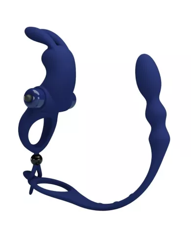 PRETTY LOVE - AYAD ANNEAU VIBRATEUR LAPIN AVEC PLUG BLEU PRETTY LOVE - AYAD ANNEAU VIBRATEUR LAPIN AVEC PLUG BLEU