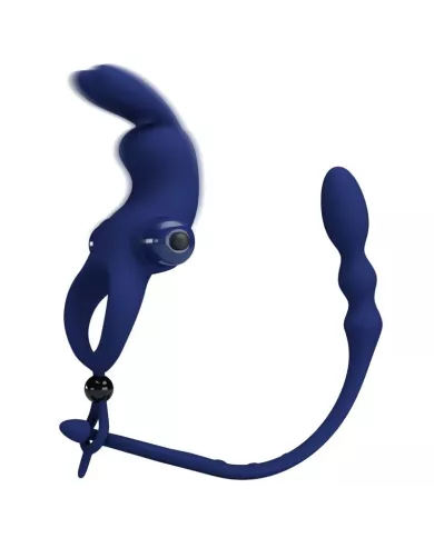 PRETTY LOVE - AYAD ANNEAU VIBRATEUR LAPIN AVEC PLUG BLEU PRETTY LOVE - AYAD ANNEAU VIBRATEUR LAPIN AVEC PLUG BLEU
