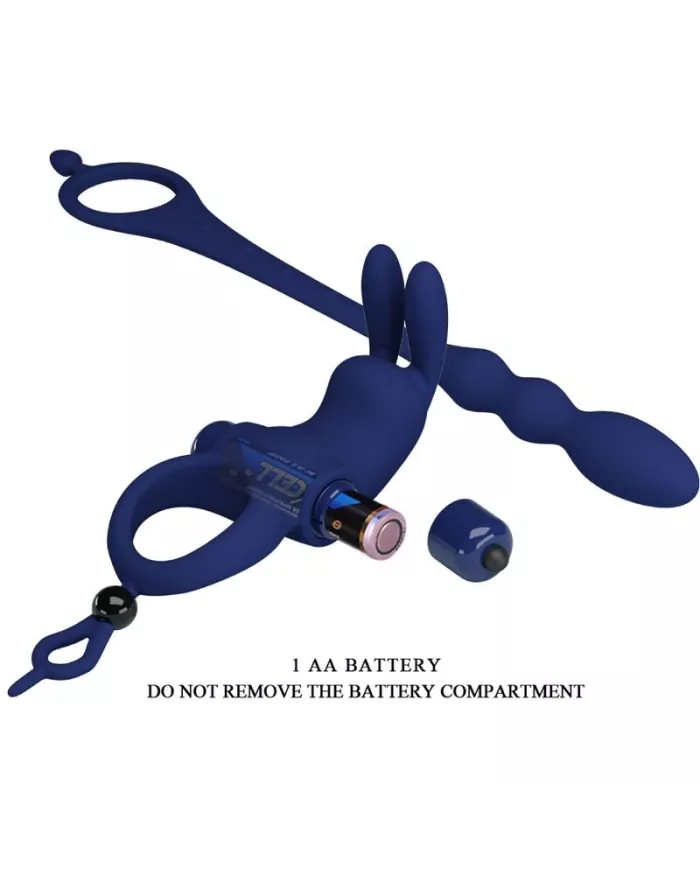 PRETTY LOVE - AYAD ANNEAU VIBRATEUR LAPIN AVEC PLUG BLEU PRETTY LOVE - AYAD ANNEAU VIBRATEUR LAPIN AVEC PLUG BLEU