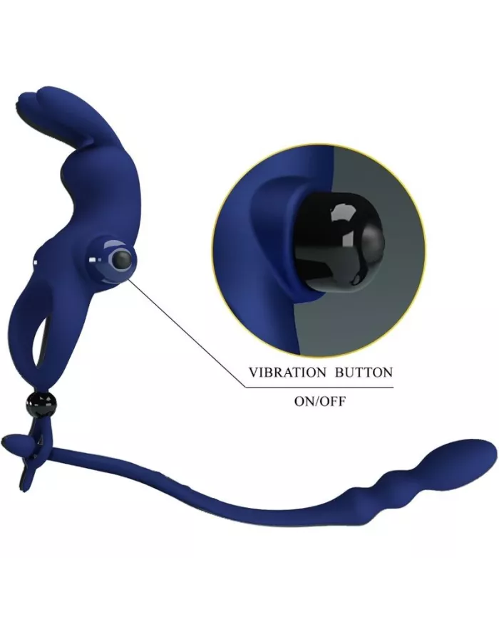 PRETTY LOVE - AYAD ANNEAU VIBRATEUR LAPIN AVEC PLUG BLEU PRETTY LOVE - AYAD ANNEAU VIBRATEUR LAPIN AVEC PLUG BLEU