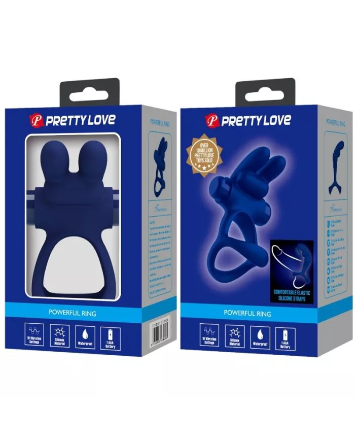 PRETTY LOVE - FRANCISCO DOUBLE ANNEAU VIBRANT LAPIN BLEU PRETTY LOVE - FRANCISCO DOUBLE ANNEAU VIBRANT LAPIN BLEU