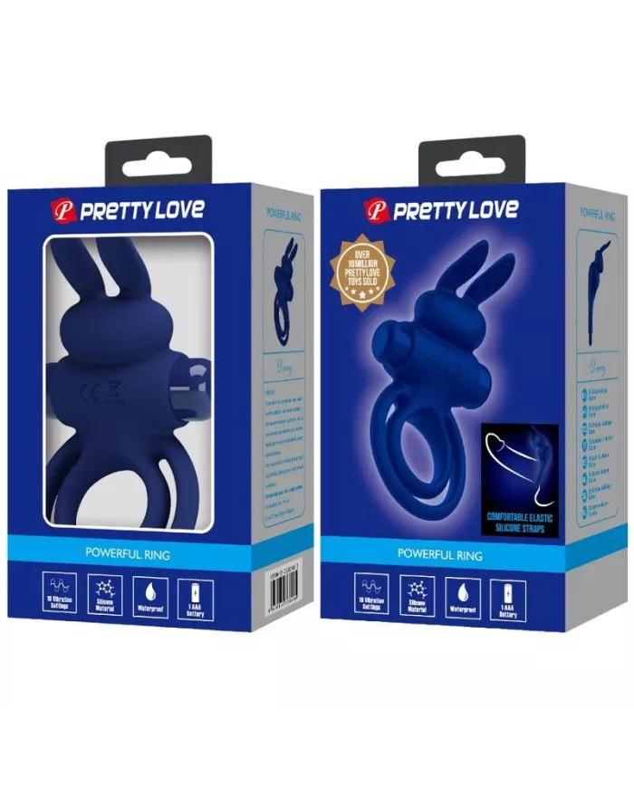 PRETTY LOVE - DAREY DOUBLE ANNEAU VIBRANT LAPIN BLEU PRETTY LOVE - DAREY DOUBLE ANNEAU VIBRANT LAPIN BLEU