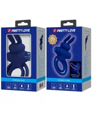 PRETTY LOVE - DAREY DOUBLE ANNEAU VIBRANT LAPIN BLEU PRETTY LOVE - DAREY DOUBLE ANNEAU VIBRANT LAPIN BLEU