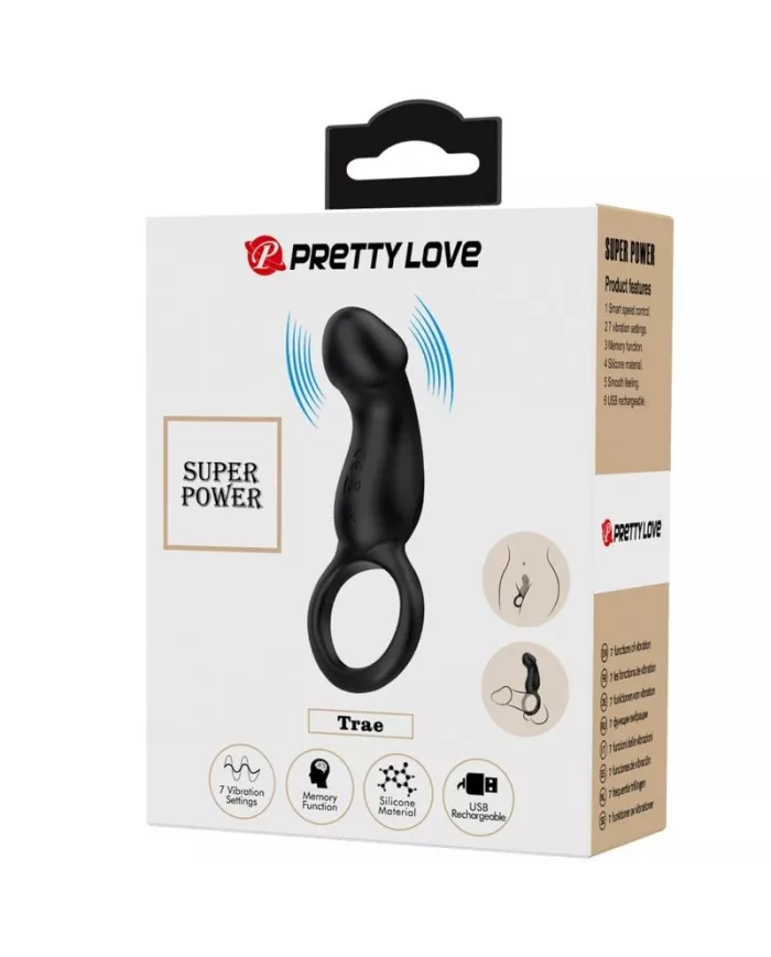 PRETTY LOVE - TRAE ANNEAU VIBRANT AVEC STIMULATEUR NOIR PRETTY LOVE - TRAE ANNEAU VIBRANT AVEC STIMULATEUR NOIR
