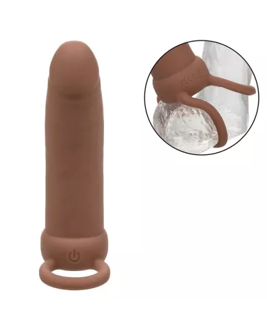 CALEXOTICS - MAXX THICK DOUBLE PÉNÉTRATEUR 10 VIBRATIONS MARRON