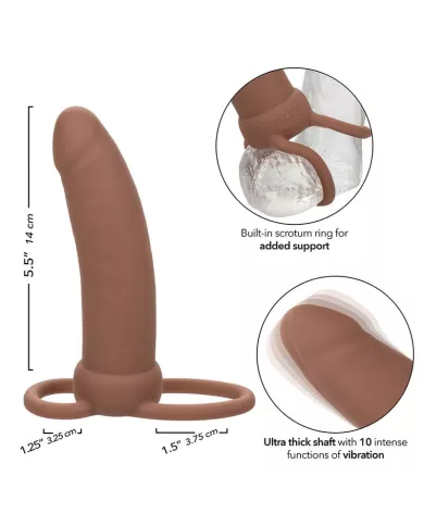 CALEXOTICS - MAXX THICK DOUBLE PÉNÉTRATEUR 10 VIBRATIONS MARRON