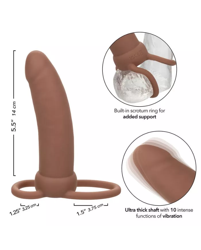 CALEXOTICS - MAXX THICK DOUBLE PÉNÉTRATEUR 10 VIBRATIONS MARRON CALEXOTICS - MAXX THICK DOUBLE PÉNÉTRATEUR 10 VIBRATIONS MARRON