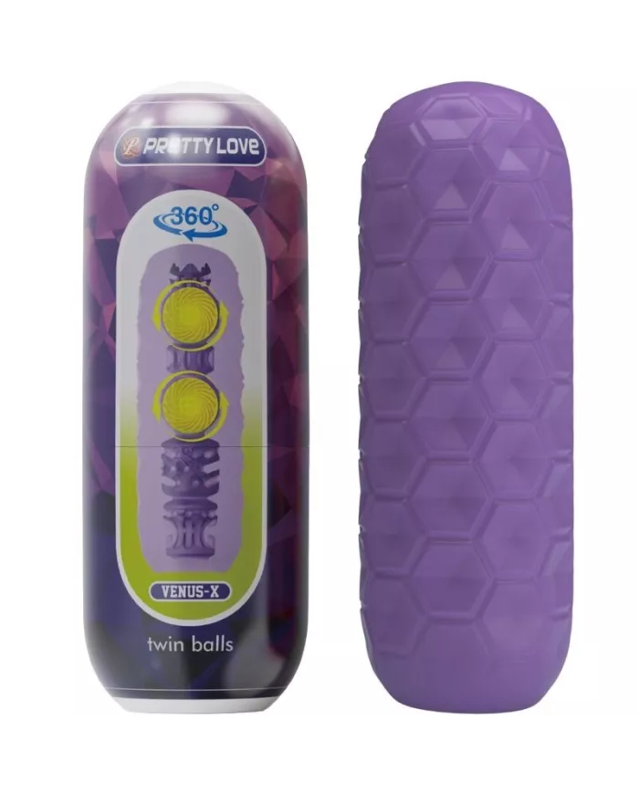 PRETTY LOVE - MASTURBATEUR POUR HOMME À DEUX BOULES VIOLET PRETTY LOVE - MASTURBATEUR POUR HOMME À DEUX BOULES VIOLET